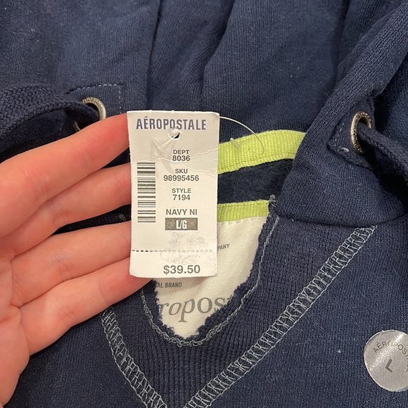 Brand new Aeropostale Navy Hoodie size L - Picture 3 of 4